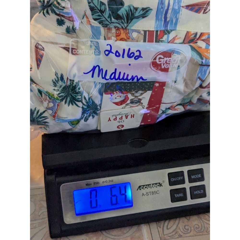 DENIM & FLOWER Santa Claus Hawaiian Beach Surfing Men Medium Ivory Shirt NEW - Picture 14 of 14